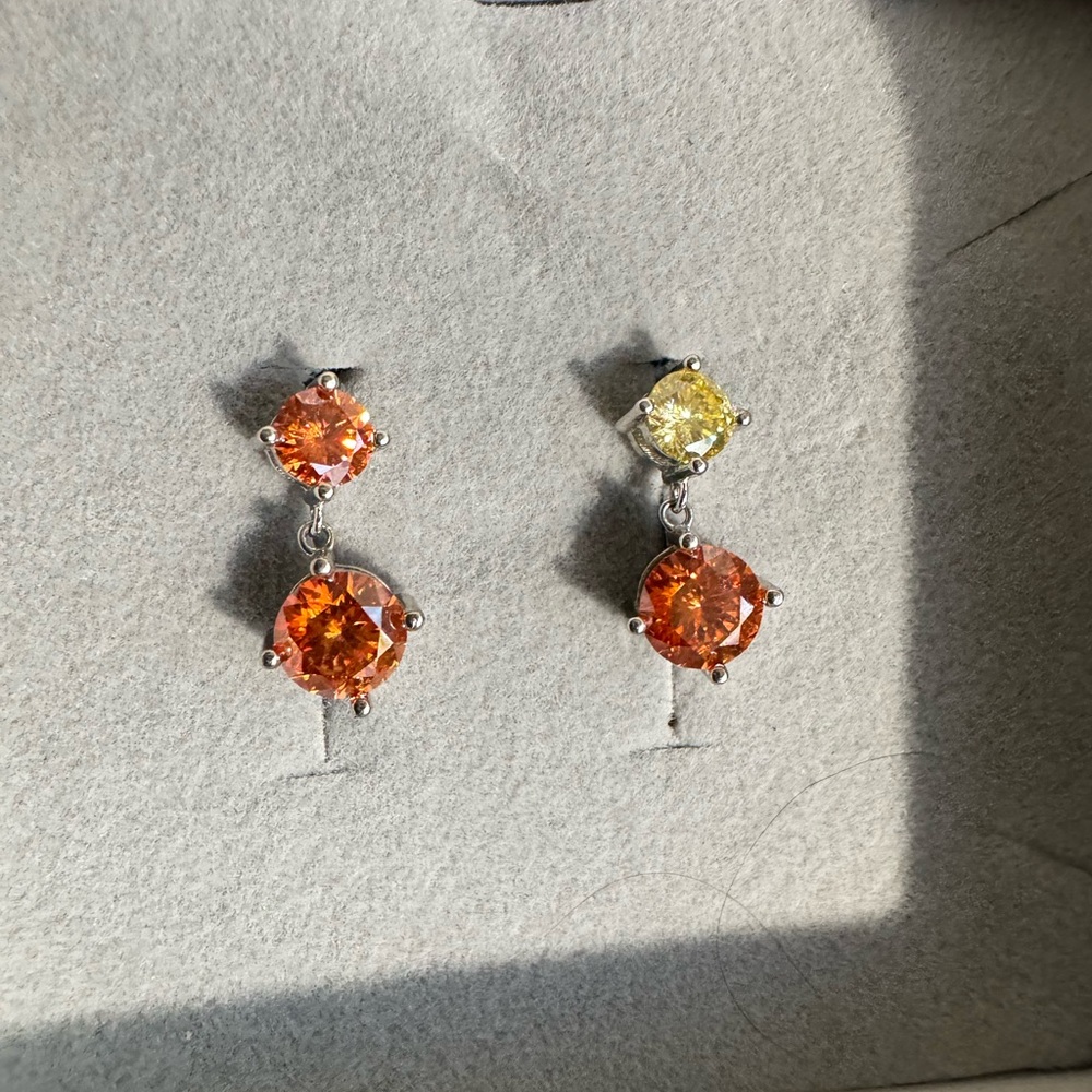 Moissanite silver stud earrings
